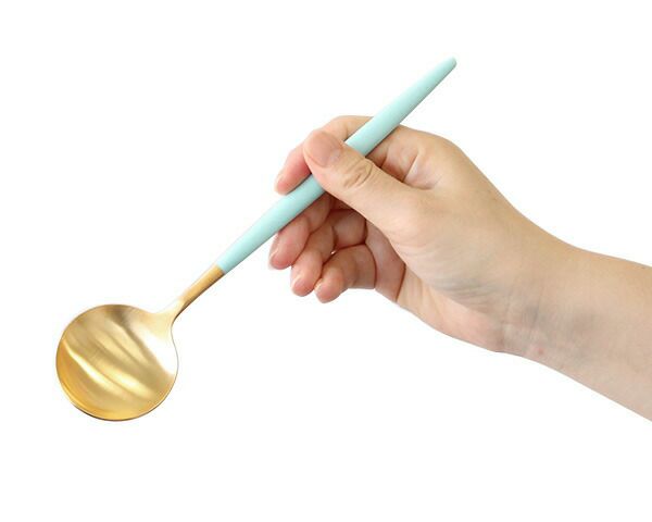 クチポール（Cutipol） ゴア/GOA ディナースプーン ターコイズマットゴールド