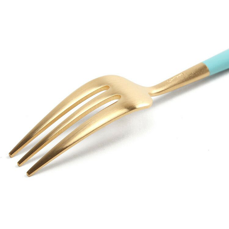 クチポール（Cutipol） ゴア/GOA ケーキフォーク ターコイズマットゴールド