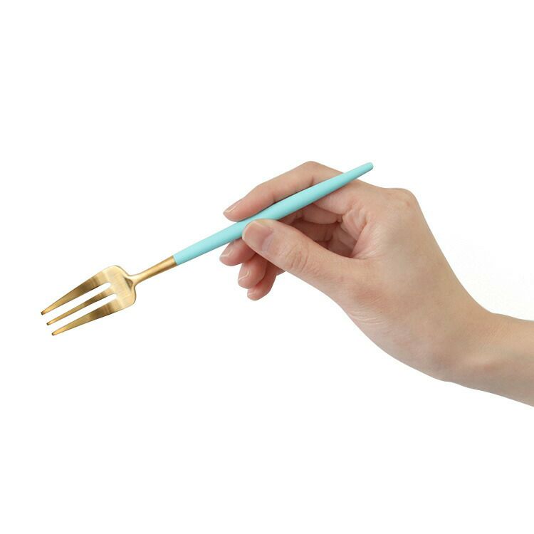 クチポール（Cutipol） ゴア/GOA ケーキフォーク ターコイズマットゴールド