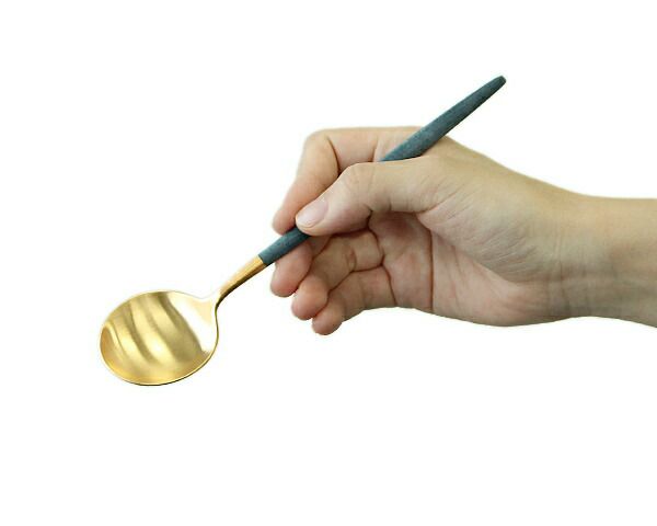 クチポール（Cutipol） ゴア/GOA デザートスプーン ブルーマットゴールド