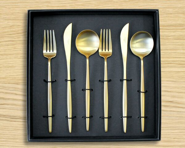 クチポール（Cutipol） ムーンマット/MOON MATT ディナー6点セット 化粧箱付 ゴールド