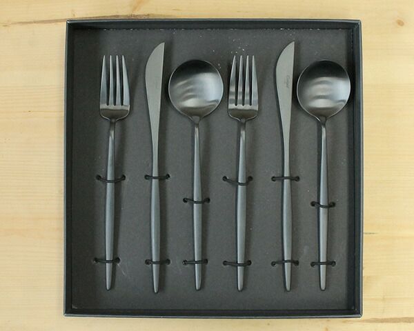 クチポール（Cutipol） ムーンマット/MOON MATT ディナー6点セット 化粧箱付 ブラック