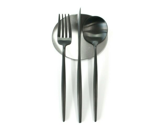 クチポール（Cutipol） ムーンマット/MOON MATT デザート3点＆カトラリーレスト1点 ブラック