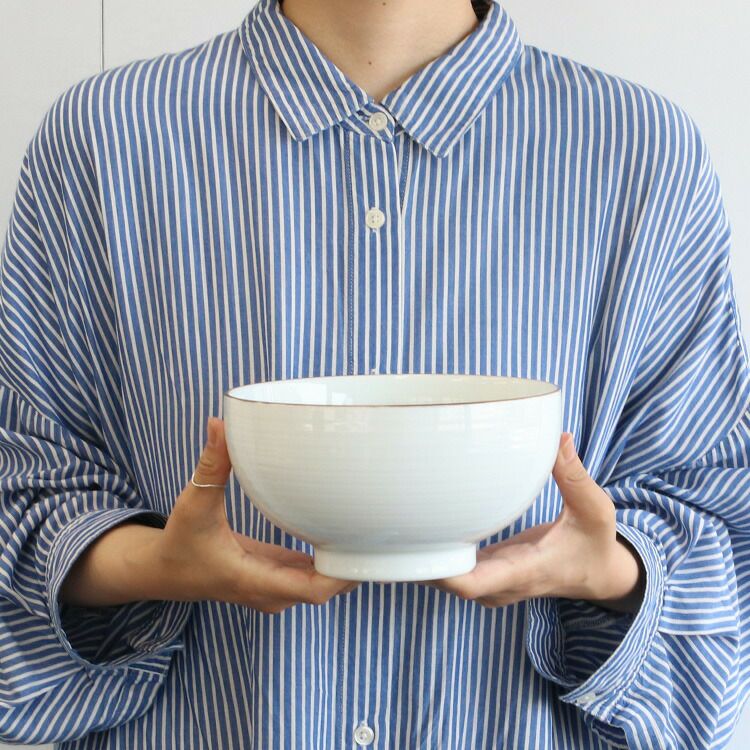 白山陶器 丼ぶり 18.5cm ホワイト