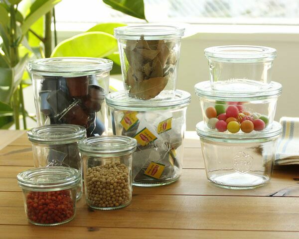 ウェック（WECK） モールド/Mold シェイプ ガラスキャニスター 500ml 直径Lサイズ 6個セット