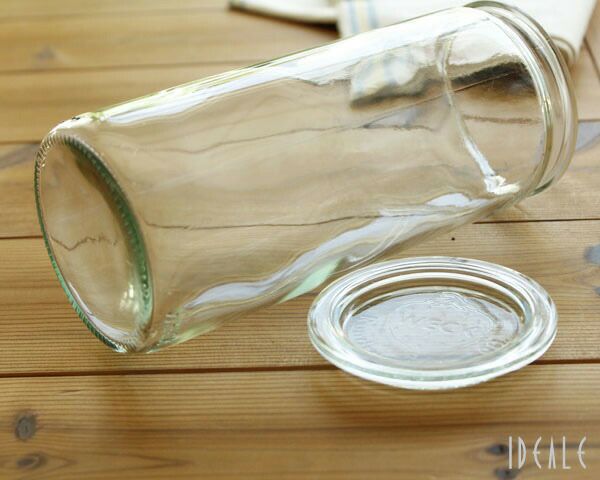 ウェック（WECK） ストレート/Straight シェイプ ガラスキャニスター 1.0L 直径Mサイズ