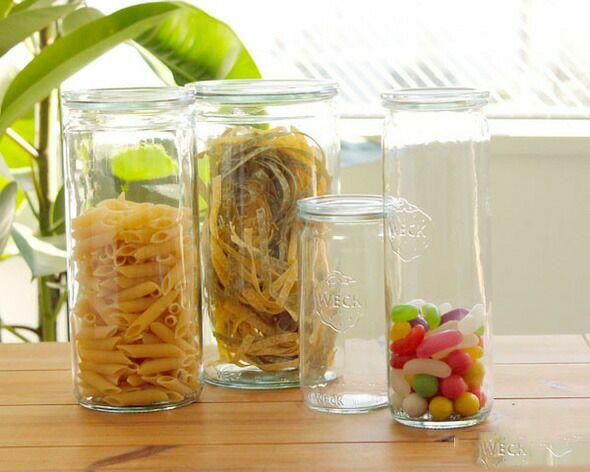 ウェック（WECK） ストレート/Straight パッキン&クリップ付ストレートシェイプ 340mlx6個セット