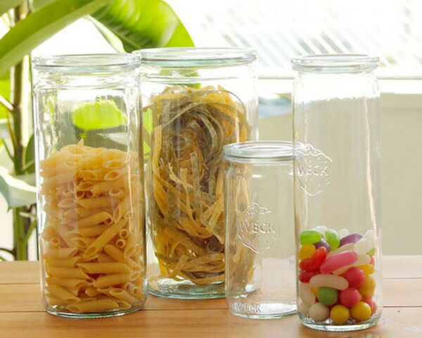 ウェック（WECK） ストレート/Straight パッキン&クリップ付ストレートシェイプ 600mlx6個セット