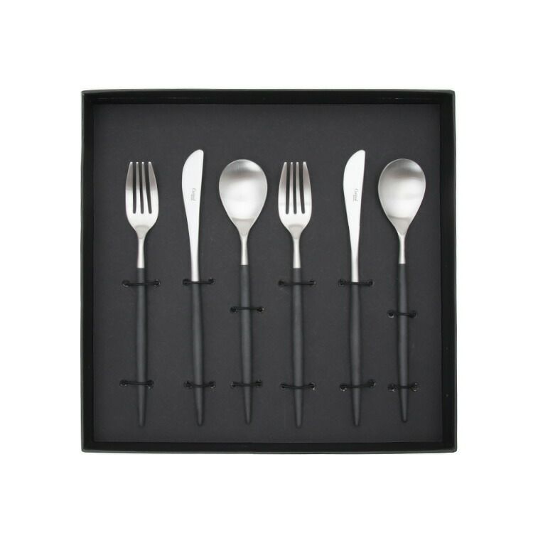 クチポール（Cutipol） ミオ/MIO デザート6点セット 化粧箱付 ブラック