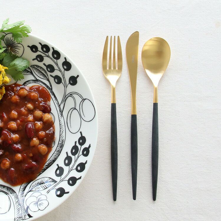 クチポール（Cutipol） ミオ/MIO ディナー3点セット ブラックマットゴールド