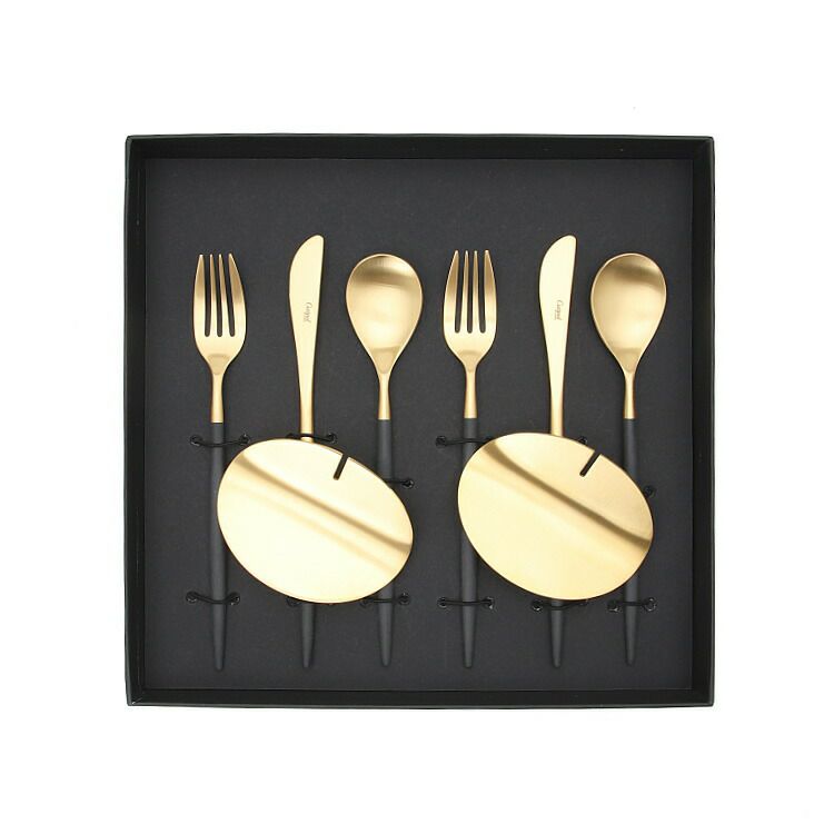 クチポール（Cutipol） ミオ/MIO デザート8点セット 化粧箱付 ブラックマットゴールド