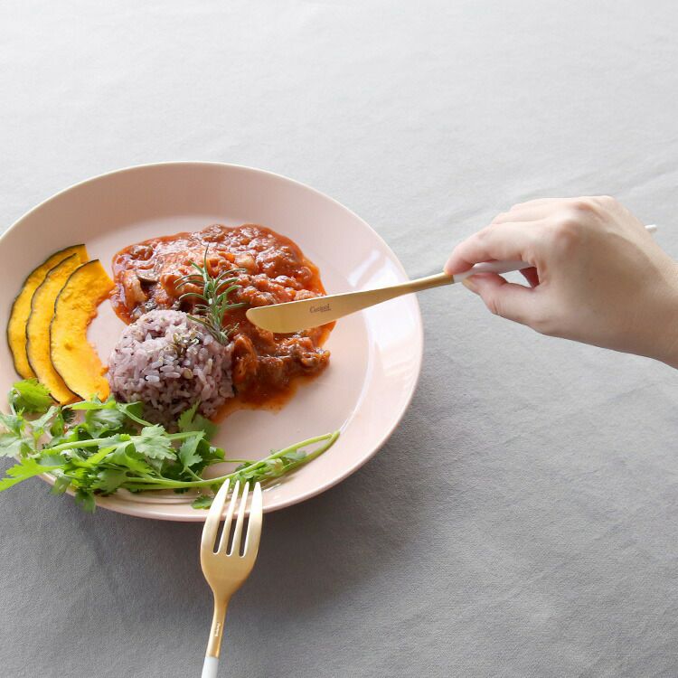 クチポール（Cutipol） ミオ/MIO ディナーナイフ ホワイトマットゴールド