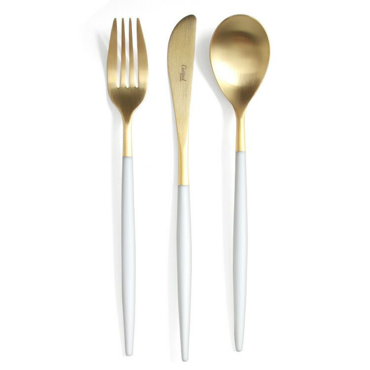 クチポール（Cutipol） ミオ/MIO ディナー3点セット ホワイトマットゴールド