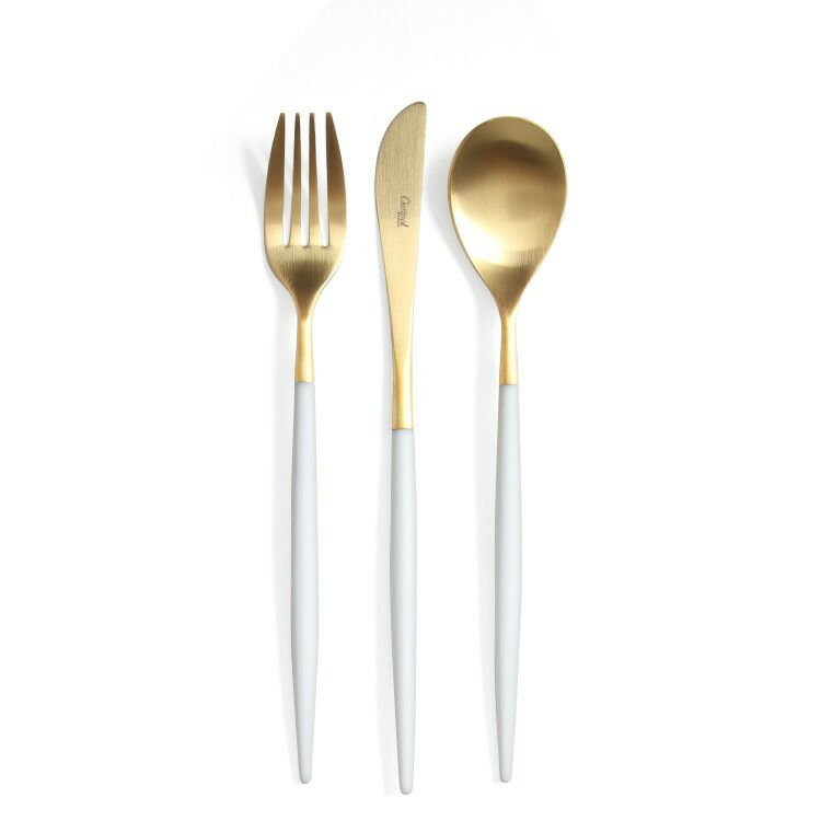 クチポール（Cutipol） ミオ/MIO デザート3点セット ホワイトマットゴールド