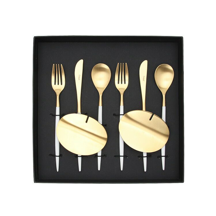 クチポール（Cutipol） ミオ/MIO デザート8点セット 化粧箱付 ホワイトマットゴールド