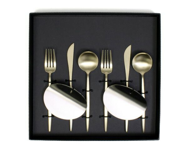 クチポール（Cutipol） ムーンマット/MOON MATT デザート8点セット 化粧箱付 シャンパン