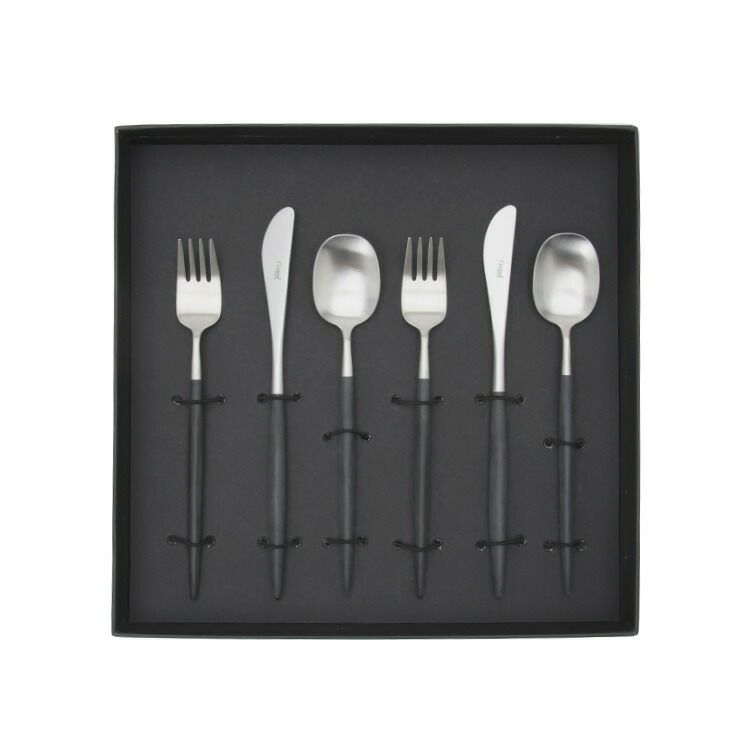 クチポール（Cutipol） ナウ/NAU デザート6点セット 化粧箱付 ブラック