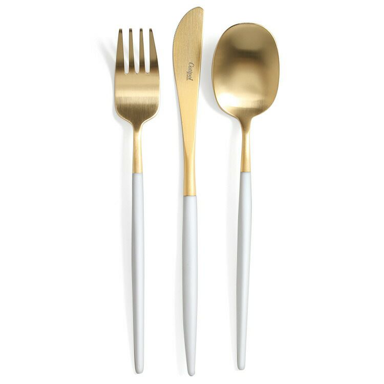 クチポール（Cutipol） ナウ/NAU ディナー3点セット ホワイトマットゴールド