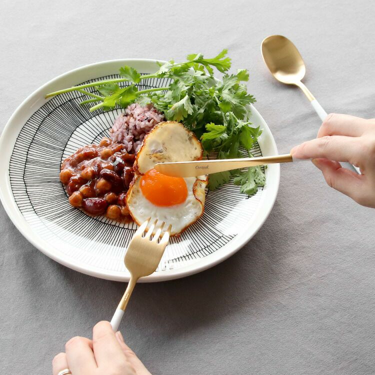 クチポール（Cutipol） ナウ/NAU ディナー3点セット ホワイトマットゴールド