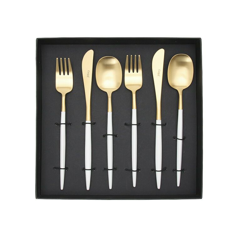 クチポール（Cutipol） ナウ/NAU ディナー6点セット 化粧箱付 ホワイトマットゴールド