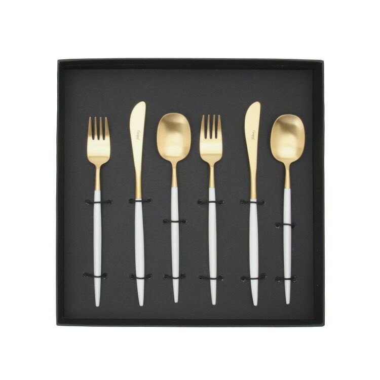 クチポール（Cutipol） ナウ/NAU デザート6点セット 化粧箱付 ホワイトマットゴールド