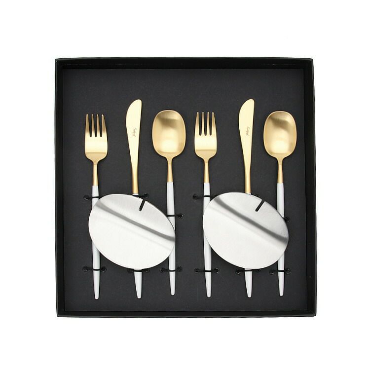 クチポール（Cutipol） ナウ/NAU デザート8点セット 化粧箱付 ホワイトマットゴールド