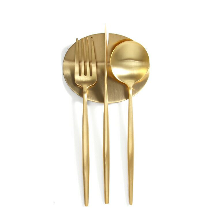 クチポール（Cutipol） ムーンマット/MOON MATT デザート3点＆カトラリーレスト1点 ゴールド