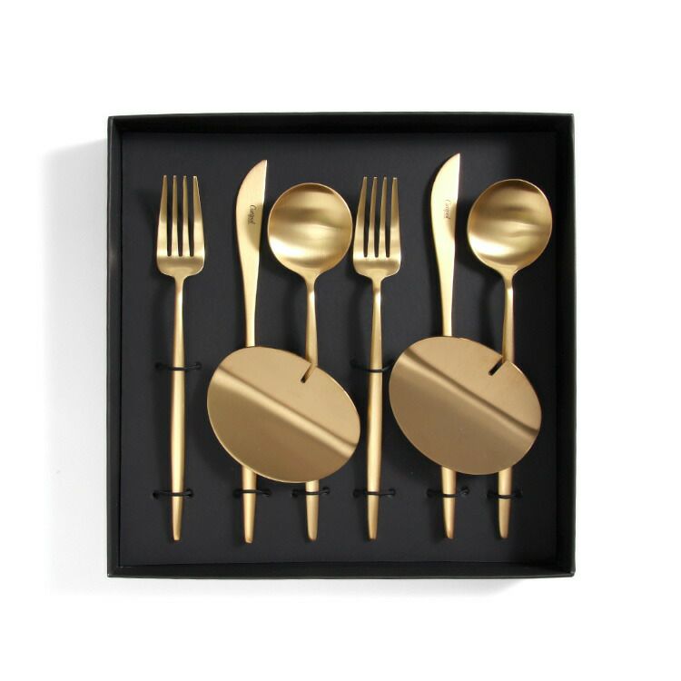 クチポール（Cutipol） ムーンマット/MOON MATT ディナー8点セット 化粧箱付 ゴールド