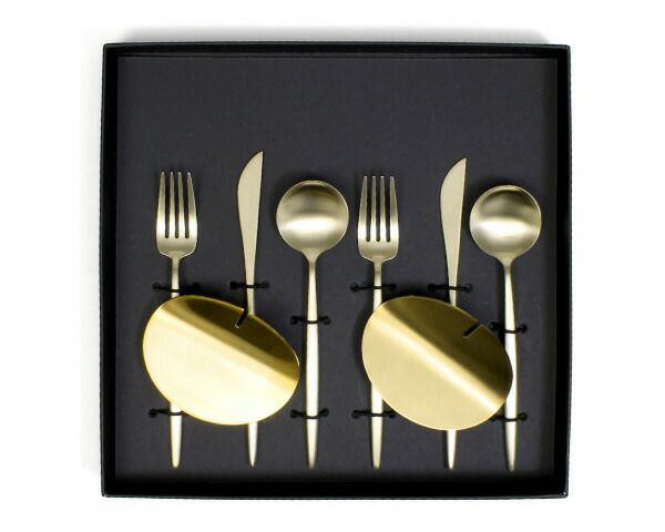 クチポール（Cutipol） ムーンマット/MOON MATT デザート8点セット 化粧箱付 シャンパン