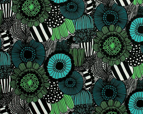 マリメッコ（marimekko） ピエニ シイルトラプータルハ/PIENI SIIRTOLAPUUTARHA コットンファブリック(生地) (30cm以上から10cm単位で切り売り)