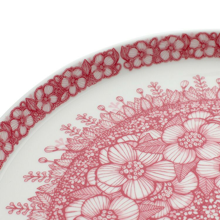 アラビア（ARABIA） フヴィラ/Huvila プレート 24cm ピンク/ホワイト