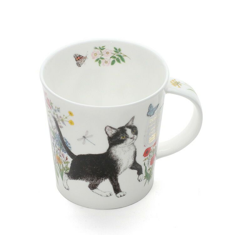 ダヌーン（Dunoon） LOMOND マグカップ フラワーキャット 黒白猫