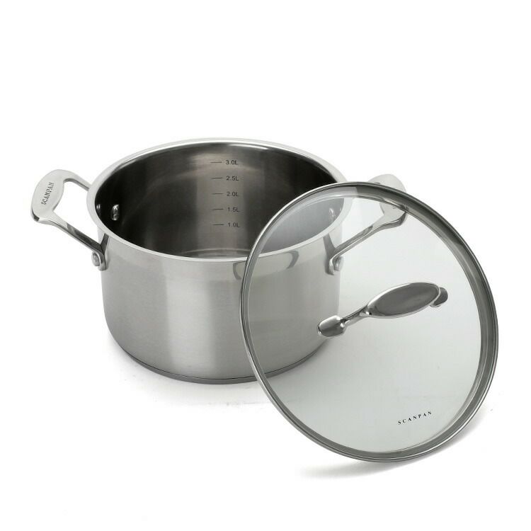 スキャンパン（SCANPAN） インパクト/Impact クッキングポット ガラス蓋付き鍋 3点セット