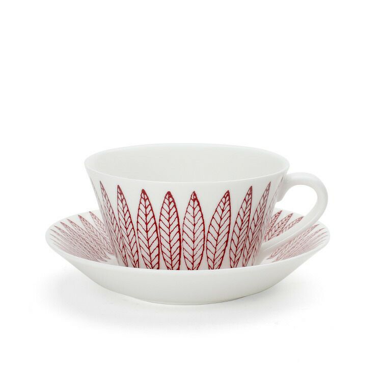 グスタフスベリ（Gustavsberg） サリックス/Salix ティーカップ＆ソーサー + プレート 22cm レッド 復刻版