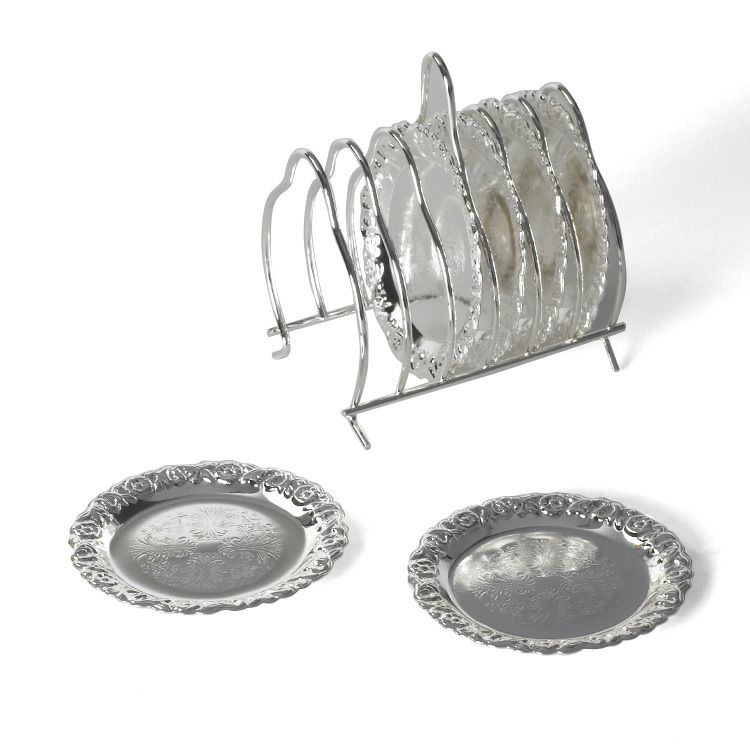 クイーンアン（QUEEN ANNE ） コースター6点＆ラック(ハンドル付き)セット