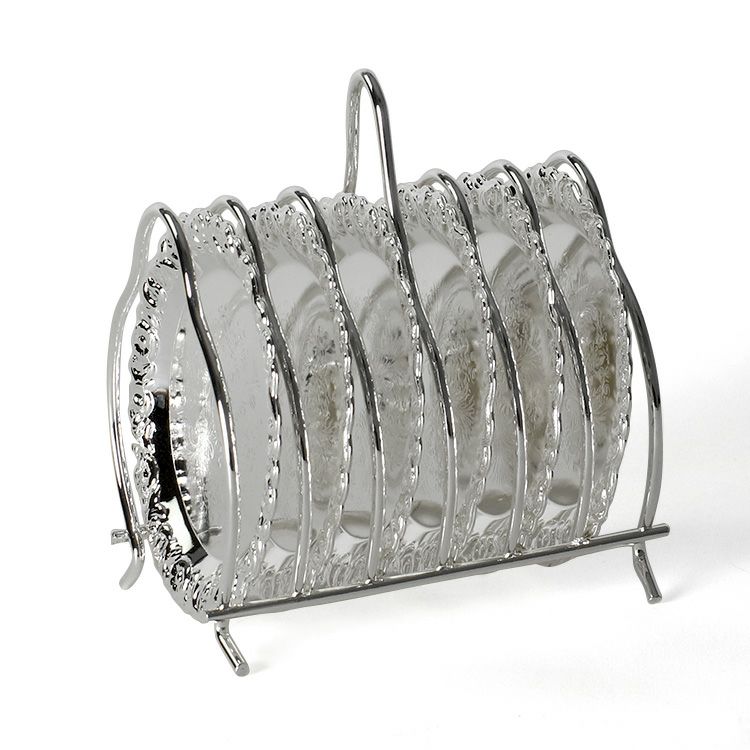 クイーンアン（QUEEN ANNE ） コースター6点＆ラック(ハンドル付き)セット