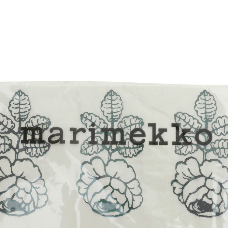 マリメッコ（marimekko） ヴィヒキルース(ウェディングローズ)/VIHKIRUUSU ペーパーナプキン クリーム/グリーン