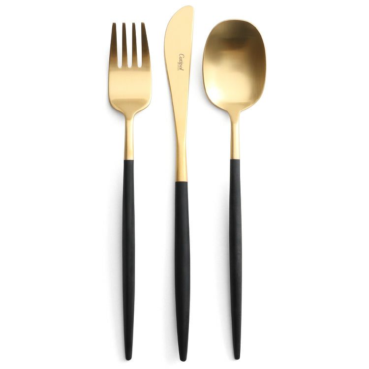 クチポール（Cutipol） ナウ/NAU ディナー3点セット ブラックマットゴールド