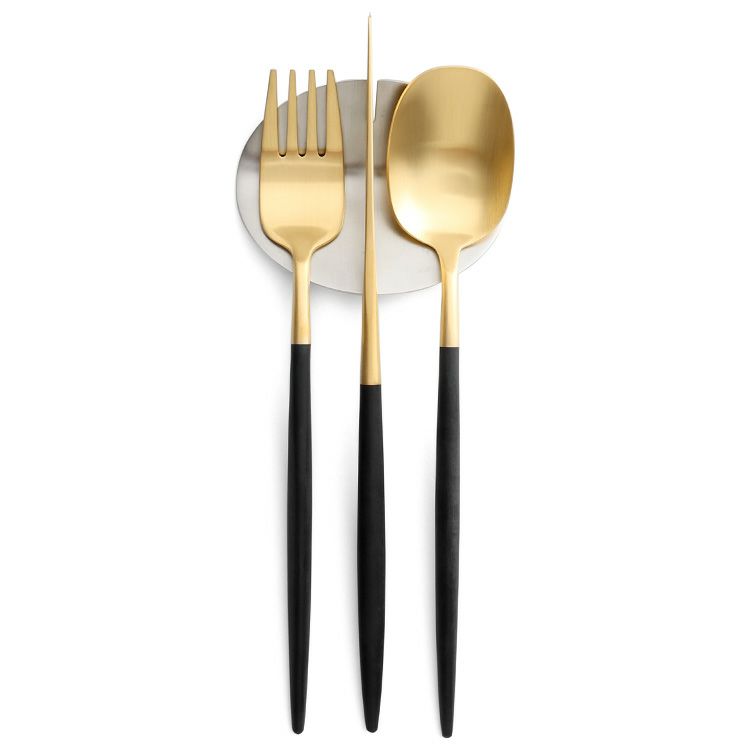 クチポール（Cutipol） ナウ/NAU ディナー8点セット 化粧箱付 ブラックマットゴールド