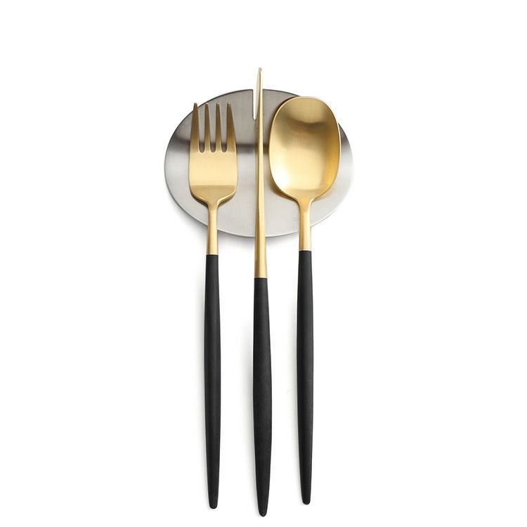 クチポール（Cutipol） ナウ/NAU デザート8点セット 化粧箱付 ブラックマットゴールド