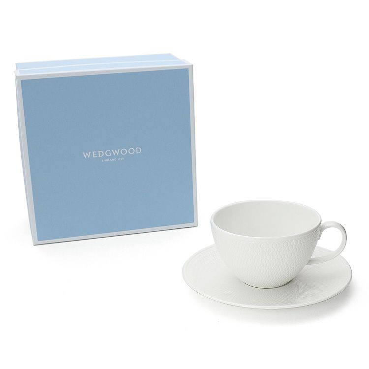 ウェッジウッド（WEDGWOOD） ジオ/Gio ティーカップ＆ソーサー 340mｌ ホワイト