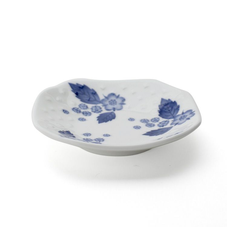 ウェッジウッド（WEDGWOOD） ストロベリーブルームインディゴ ソイディッシュ 5枚セット 9cm ホワイト