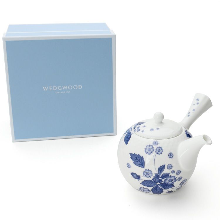ウェッジウッド（WEDGWOOD） ストロベリーブルームインディゴ ティーポット 470ml ホワイト