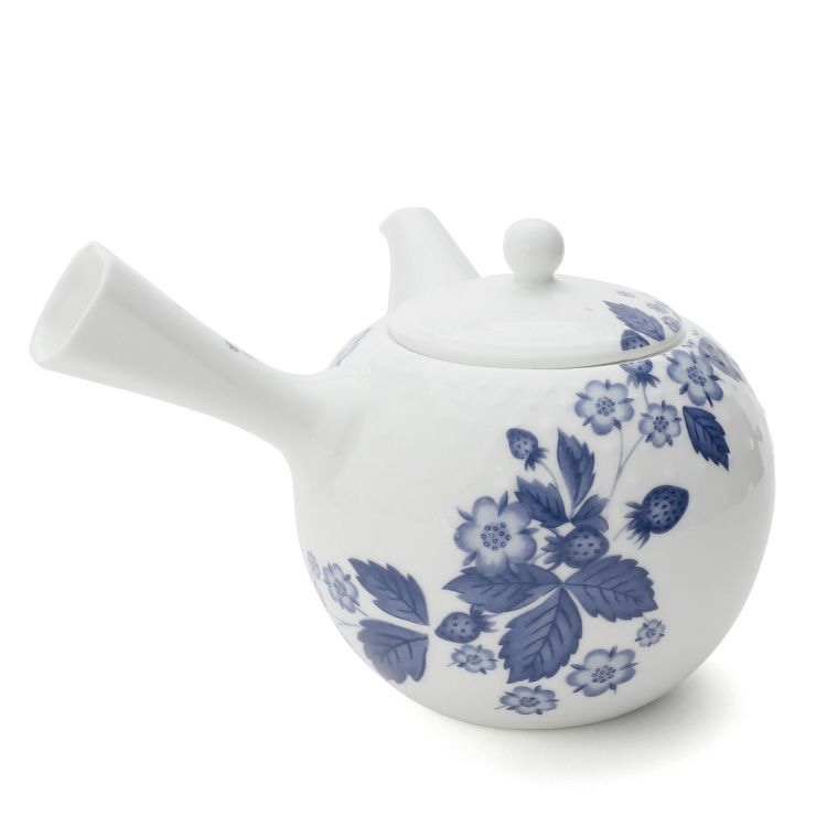 ウェッジウッド（WEDGWOOD） ストロベリーブルームインディゴ ティーポット 470ml ホワイト