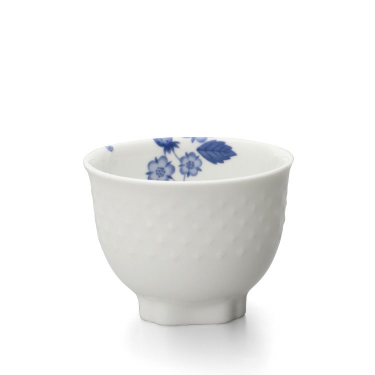 ウェッジウッド（WEDGWOOD） ストロベリーブルームインディゴ ジャパニーズティーカップ 200ml ホワイト