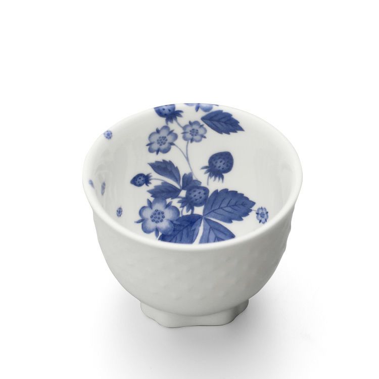 ウェッジウッド（WEDGWOOD） ストロベリーブルームインディゴ ジャパニーズティーカップ 200ml ホワイト