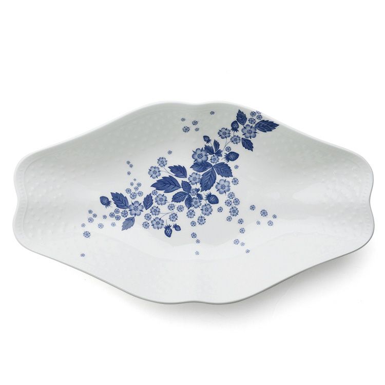ウェッジウッド（WEDGWOOD） ストロベリーブルームインディゴ マルチディッシュ 31ｃｍ ホワイト