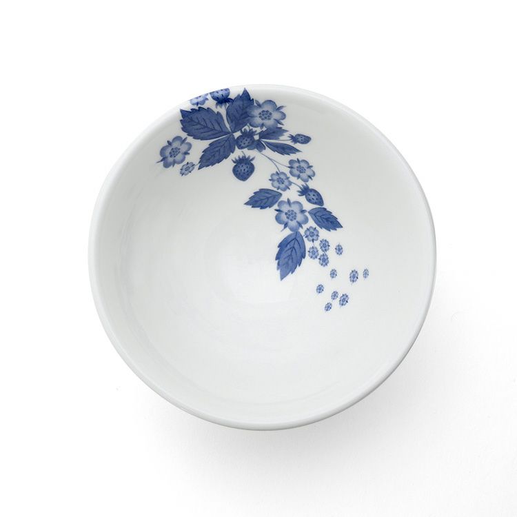 ウェッジウッド（WEDGWOOD） ストロベリーブルームインディゴ ライスボウル Lサイズ ホワイト