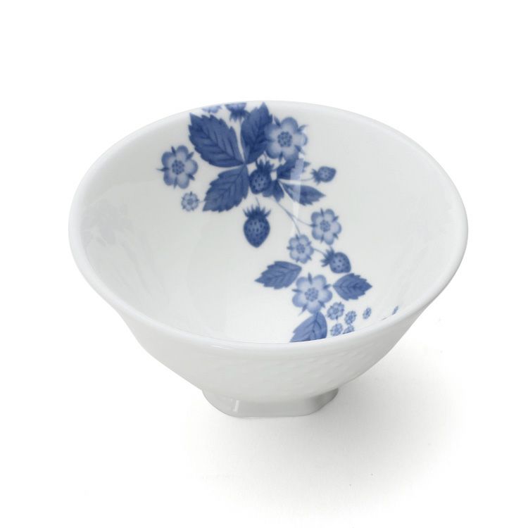 ウェッジウッド（WEDGWOOD） ストロベリーブルームインディゴ ライスボウル Lサイズ ホワイト