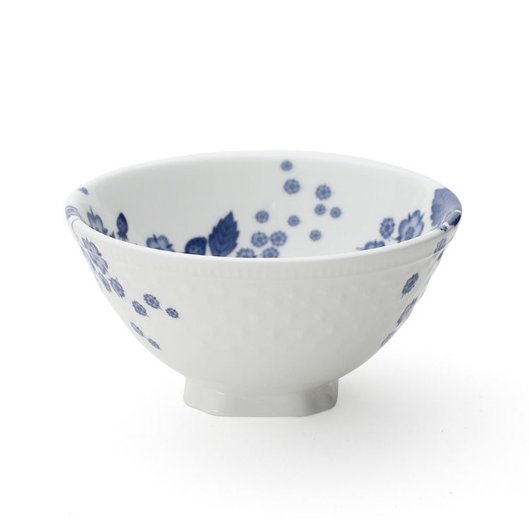 ウェッジウッド（WEDGWOOD） ストロベリーブルームインディゴ ライスボウル Mサイズ ホワイト